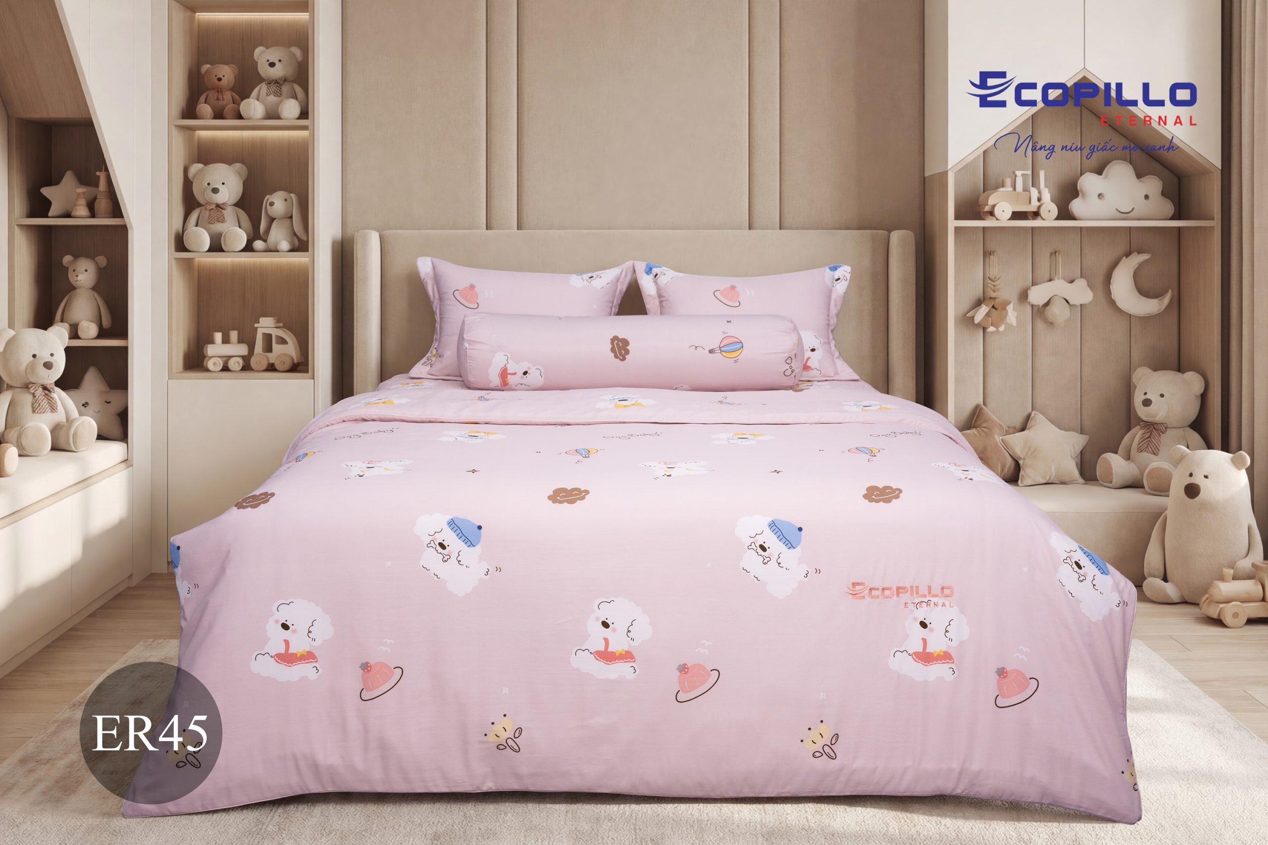 Bộ chăn ga Eco Rosa ER45 Bộ chăn ga Eco Rosa ER45
