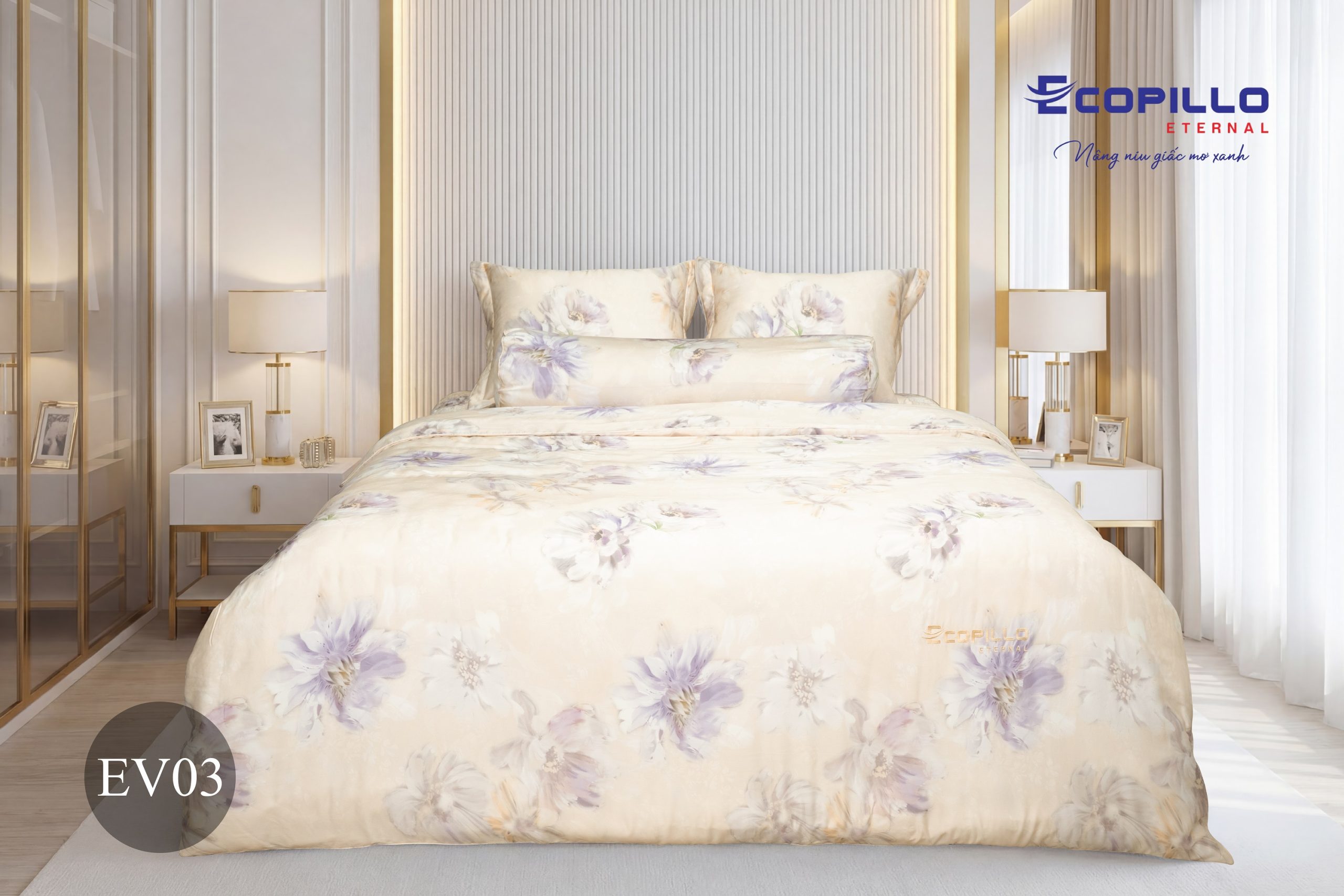 Bộ chăn ga gối cao cấp Eco Vera EV03 Bộ chăn ga gối cao cấp Eco Vera EV03